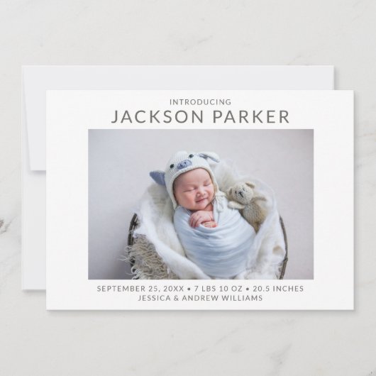 Faire-part Modern 2 Photo Boy Naissance (Devant)