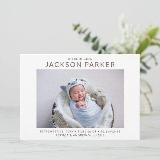 Faire-part Modern 2 Photo Boy Naissance (Debout devant)