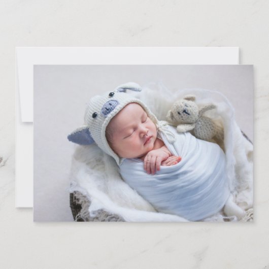 Faire-part Modern 2 Photo Boy Naissance (Dos)