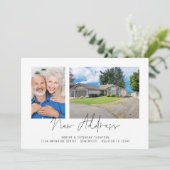 Faire-part Modern 2 Photos Script Nouvelle adresse (Debout devant)