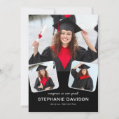 Faire-part Modern 3 Photo Félicats à Grad 2023 Noir (Devant)