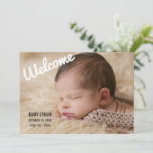 Faire-part Modern 4 Photo Collage Bienvenue Naissance de frèr (Debout devant)