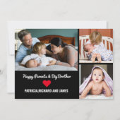 Faire-part Modern 4 Photo Collage Bienvenue Naissance de frèr (Dos)