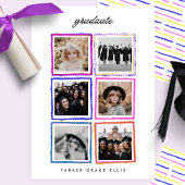 Faire-part Modern 6 Photo Collage Frames Graduate High School