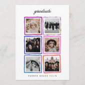 Faire-part Modern 6 Photo Collage Frames Graduate High School (Devant)