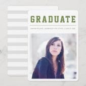 Faire-part Modern and Bold graduation announcement Green (Devant / Derrière)