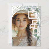 Faire-part Modern Arch Soft Blue Hydrangeas Graduation Photo (Devant)