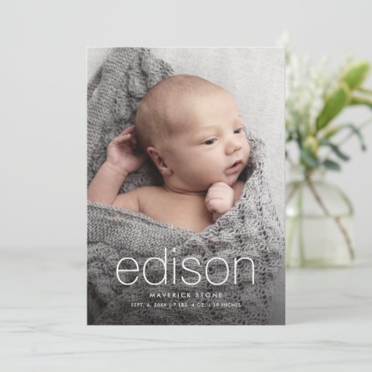 Faire-part Modern baby (Debout devant)