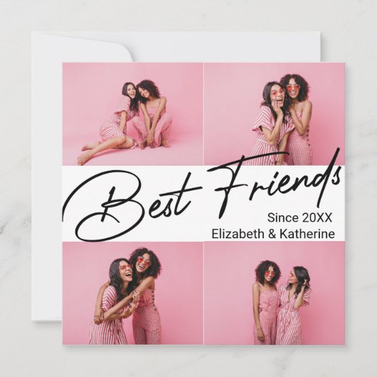 Faire-part Modern Best Friends 4 Photo Collage Cadeau (Devant)