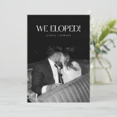 Faire-part Modern Black 2-Photo Wedding Couple Elopement (Debout devant)