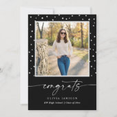 Faire-part Modern Black and White Handwriting Graduation (Devant)