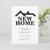 Faire-part Modern Black and White We’ve Moved New Home (Debout devant)