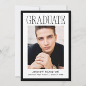 Faire-part Modern Black Frame 2 Photo Graduation (Devant)