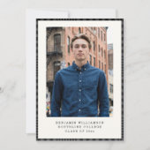 Faire-part Modern Black Plaid Class of 2026 Photo Graduation (Devant)