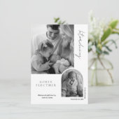 Faire-part Modern Black & White Photo Inset  Birth  (Debout devant)
