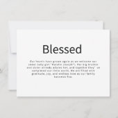 Faire-part Modern Black & White Photo Inset  Birth  (Dos)