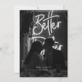 Faire-part Modern Black & White Photo Wedding Elopement (Devant)