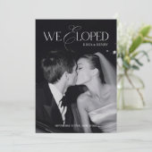 Faire-part Modern Black & White We Eloped Wedding (Debout devant)