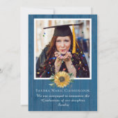 Faire-part Modern Blue 4 Photo Collage Tournesol graduation (Dos)