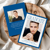 Faire-part Modern Blue Frame 2 Photo Graduation