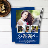 Faire-part Modern Blue Graduation Class of Photo