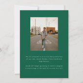 Faire-part Modern Bold 2-Photo Green Striped Graduation (Dos)