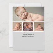 Faire-part Modern Calligraphy Birth of a Baby Boy (Dos)