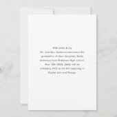 Faire-part Modern Classic Blue Graduation Photo Announcement (Dos)