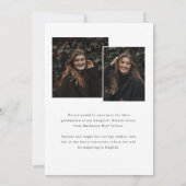 Faire-part Modern Elegant 3 Photo Collage Graduation (Dos)