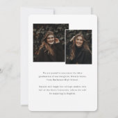 Faire-part Modern Elegant Multi Photo Collage Graduation (Dos)