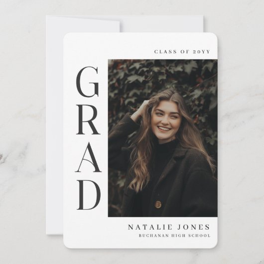 Faire-part Modern Elegant Multi Photo Collage Graduation (Devant)