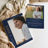 Faire-part Modern Fete Marine Gold 2025 Diplôme photo