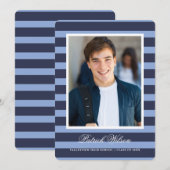 Faire-part Modern Grad graduation announcement card_Navy (Devant / Derrière)