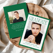 Faire-part Modern Green Frame 2 Photo Graduation