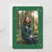 Faire-part Modern Green & White Sparkle Graduation (Dos)