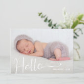 Faire-part Modern Hello Baby Photo Birth Announcement (Debout devant)
