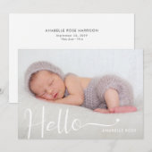 Faire-part Modern Hello Baby Photo Birth Announcement (Devant / Derrière)