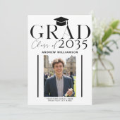 Faire-part Modern high school graduate 2 photo graduation (Debout devant)