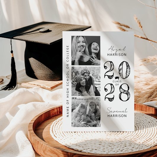 Faire-part Modern Joint Graduation Photo