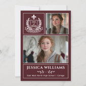 Faire-part Modern Laurels 3 Photo Class of 2026 Graduation  (Devant)