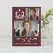 Faire-part Modern Laurels 3 Photo Class of 2026 Graduation  (Debout devant)