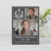 Faire-part Modern Laurels 3 Photo Class of 2026 Graduation  (Debout devant)