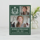 Faire-part Modern Laurels 3 Photo Class of 2026 Graduation  (Debout devant)