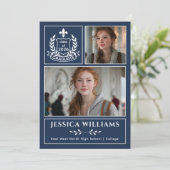 Faire-part Modern Laurels 3 Photo Class of 2026 Graduation  (Debout devant)