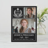 Faire-part Modern Laurels 3 Photo Class of 2026 Graduation (Debout devant)