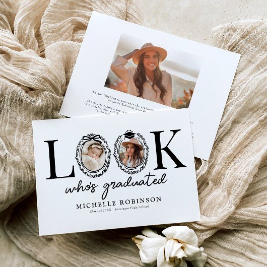 Faire-part Modern Look Whos Graduated Photo