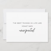 Faire-part Modern Minimal Baby "Unexpected" Pregnancy Photo (Devant)