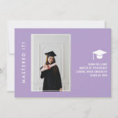 Faire-part Modern Minimal Chic Masters Grad Announcement Card (Devant)