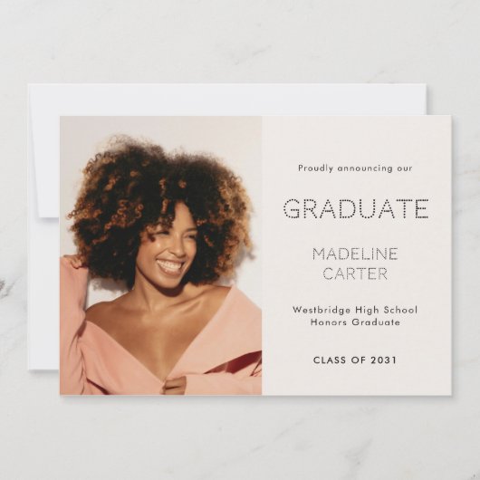 Faire-part Modern Minimal Photo Graduation (Devant)