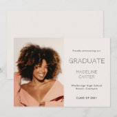 Faire-part Modern Minimal Photo Graduation (Devant / Derrière)